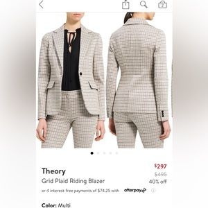 Theory Women’s Black BlazerWith Silver Details